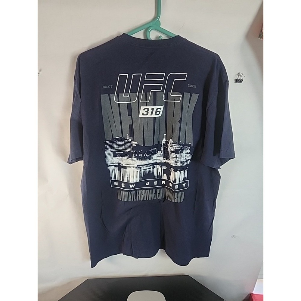 UFC 316 New Jersey Navy Cotton Promo Shirt Men's XL NWOT